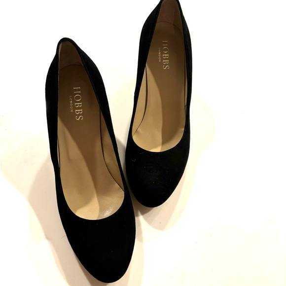 HOBBS London•black suede leather Sarah court block heel pump heels 37.5 EUC - Picture 8 of 8